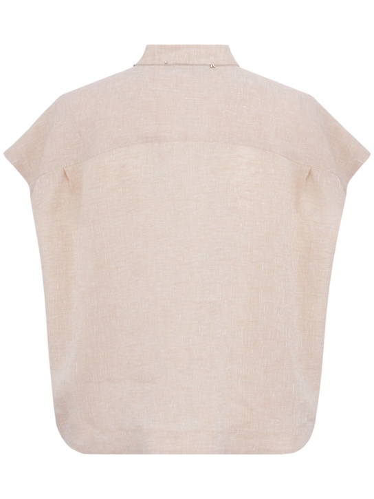 FABIANA FILIPPI: Sleeveless linen shirt w/ embroidery