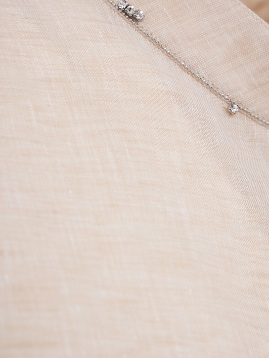 FABIANA FILIPPI: Sleeveless linen shirt w/ embroidery