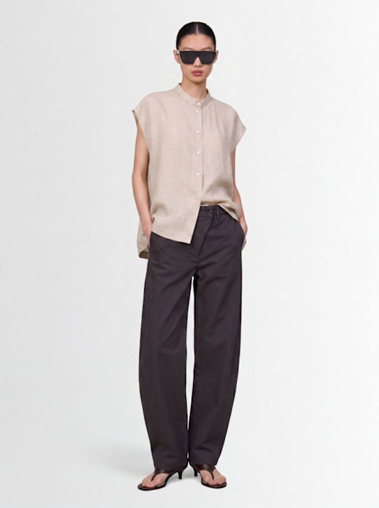 FABIANA FILIPPI - Sleeveless linen shirt w/ embroidery