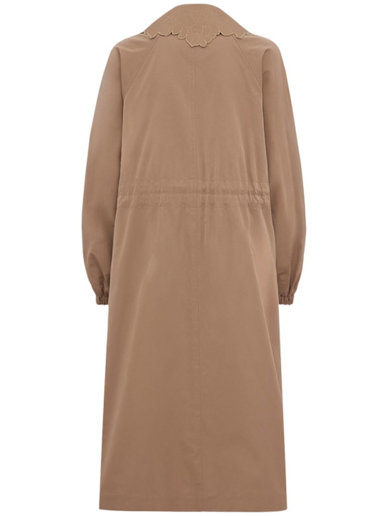FABIANA FILIPPI: Long trench coat w/ embroidered collar