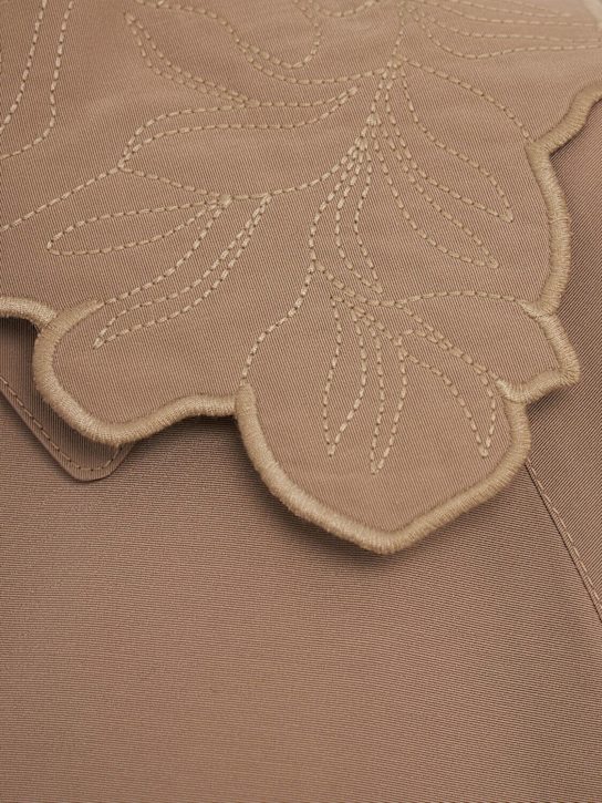 FABIANA FILIPPI: Long trench coat w/ embroidered collar