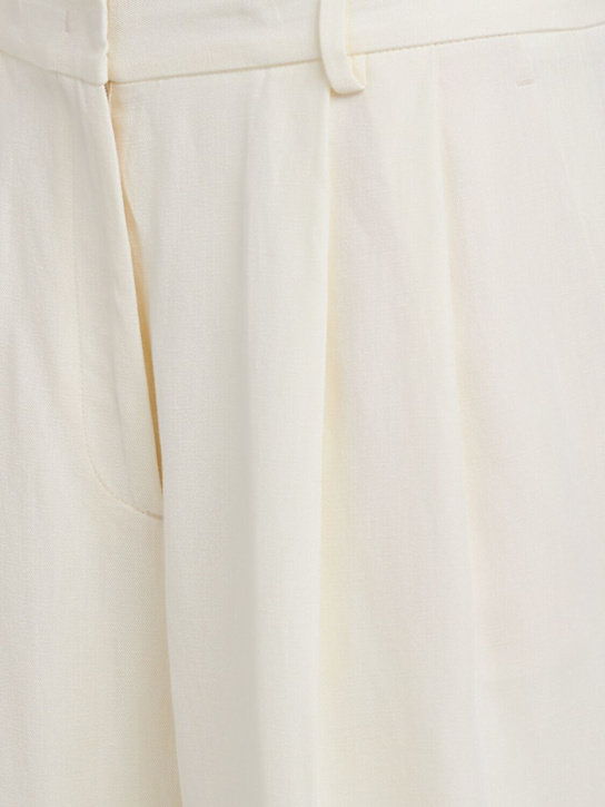 FABIANA FILIPPI: Double-pleat viscose & linen wide pants