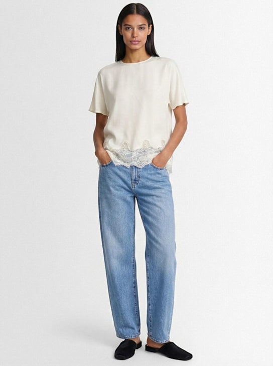 FABIANA FILIPPI - Crepe de chine top w/ lace