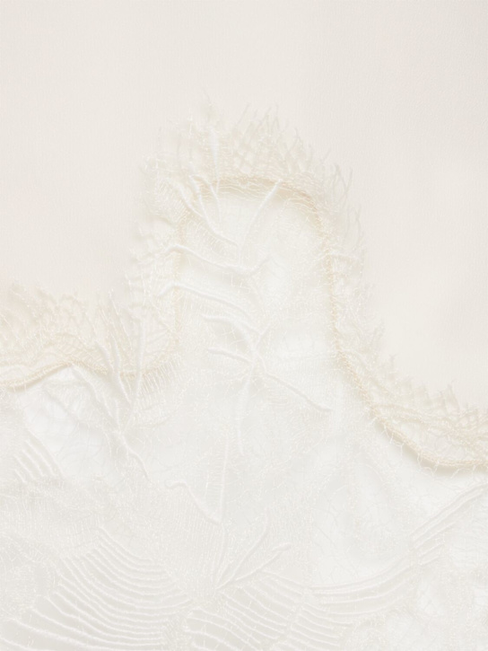 FABIANA FILIPPI: Crepe de chine camisole top w/ lace