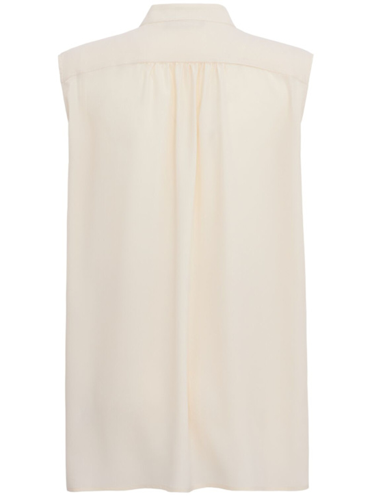 FABIANA FILIPPI: Crepe de chine long top w/ lace trim