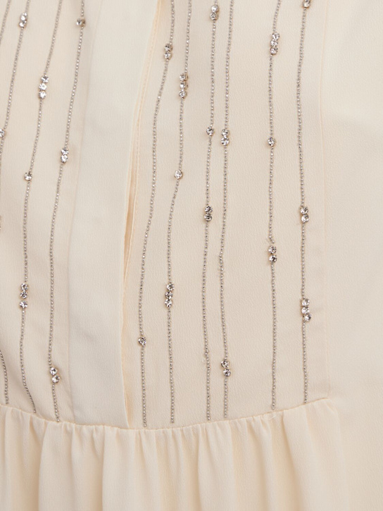 FABIANA FILIPPI: Crepe de chine long top w/ lace trim