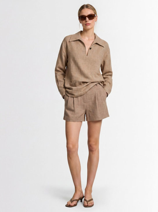 LUISA SPAGNOLI - Alloggio linen shorts