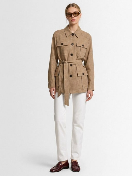 LUISA SPAGNOLI: Viadana buttoned linen jacket