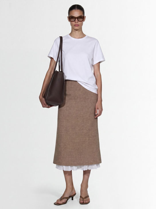LUISA SPAGNOLI: Trionfo linen midi skirt