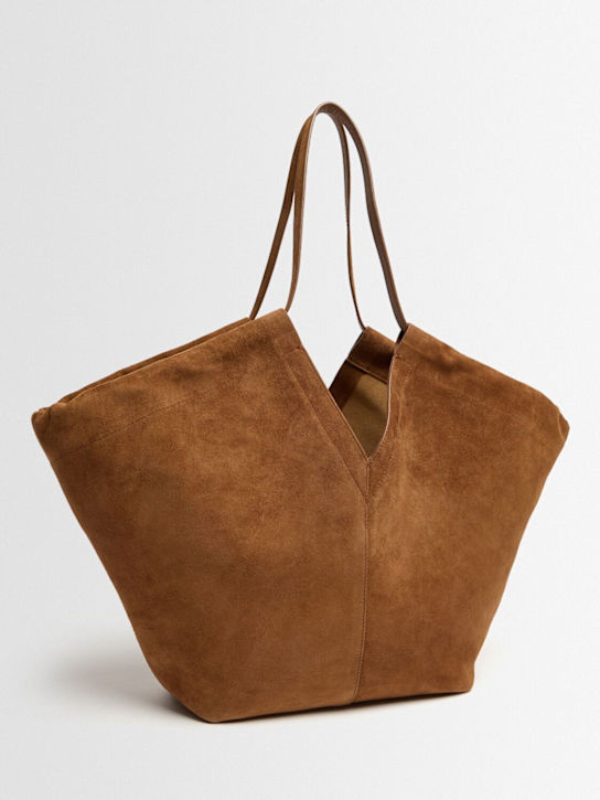TIME - Eclipse ruched suede tote bag