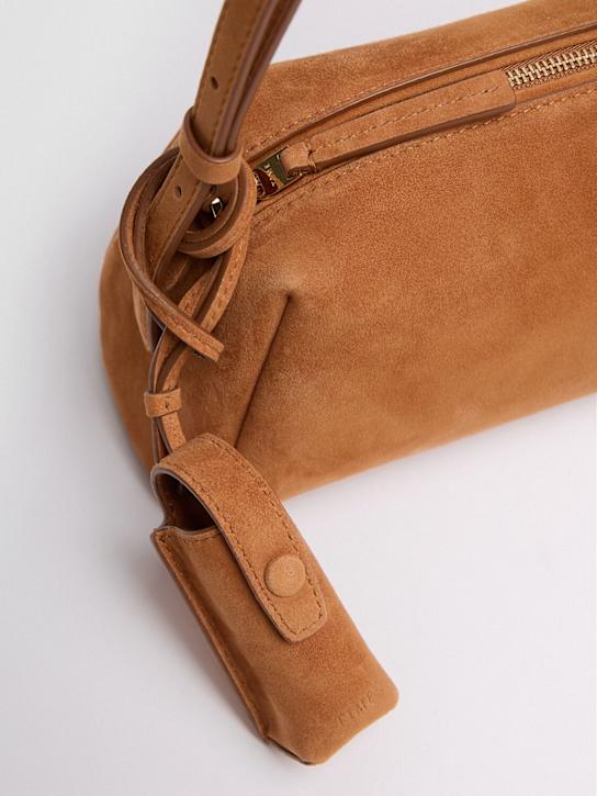 TIME: Elongated suede shoulder bag