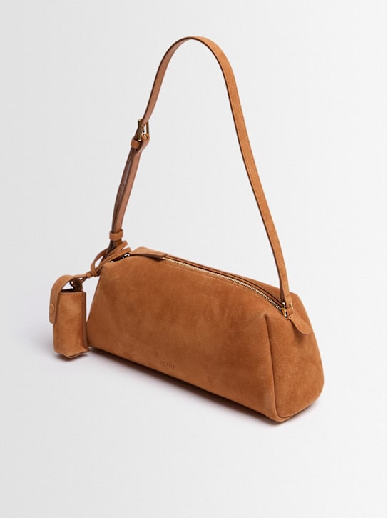 TIME - Elongated suede shoulder bag