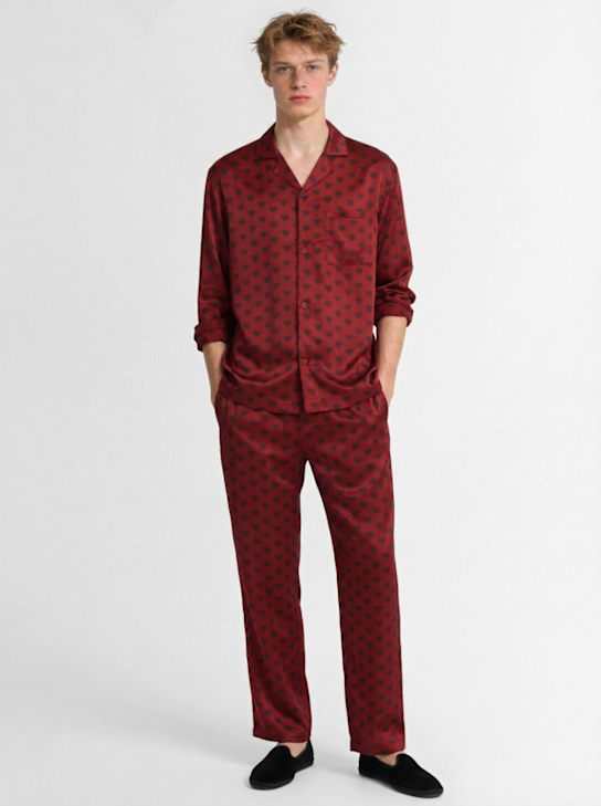SKIMS - Hearts sateen pajama shirt & pants set
