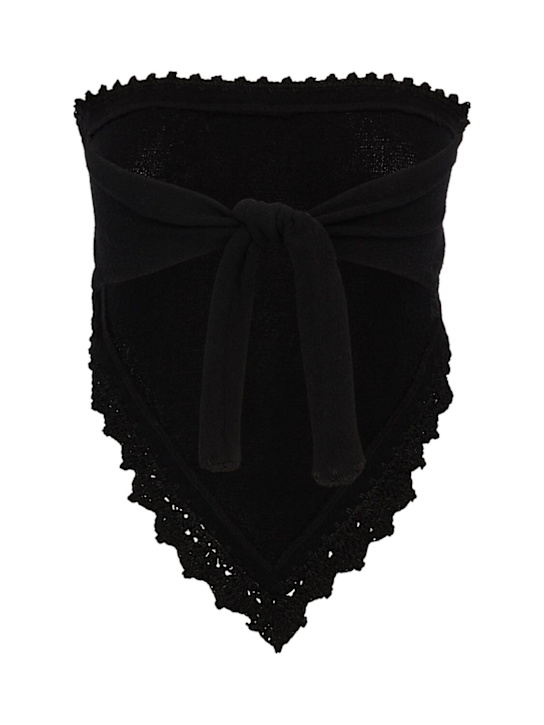 THE MANNEI: Strapless top with crochet trim