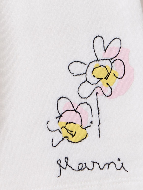Marni Junior - Flower detail cotton shorts