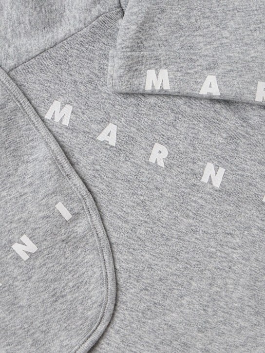 Marni Junior - Cotton logo romper, hat & bib