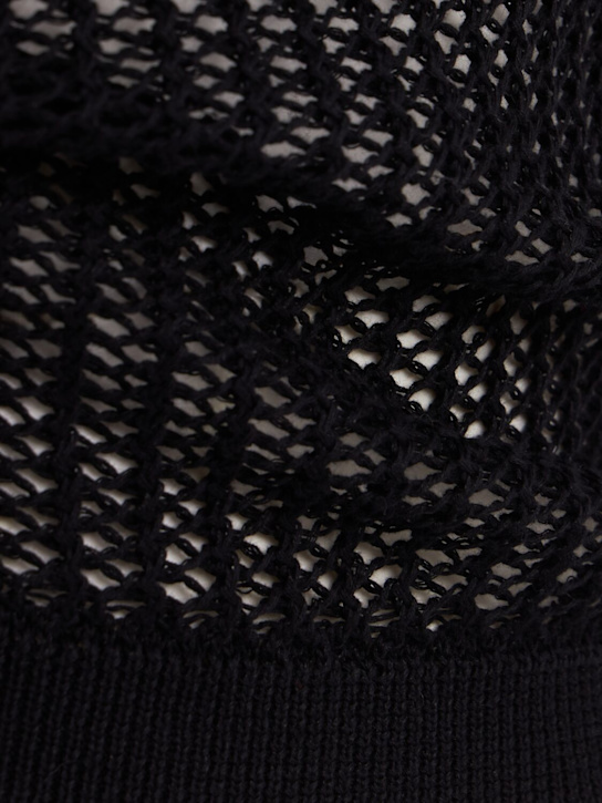 LOUIS GABRIEL NOUCHI: Fishnet linen & cotton tank top