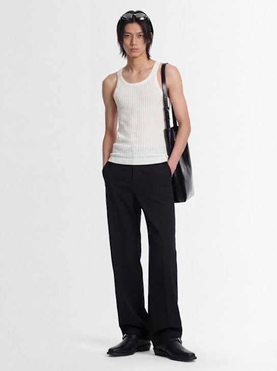 LOUIS GABRIEL NOUCHI - Fishnet linen & cotton tank top