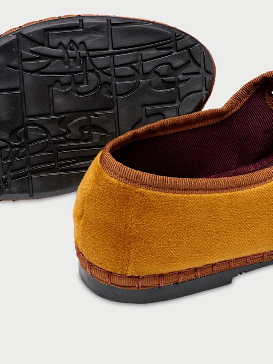 FLABELUS: Amaranta velvet Mary Jane flats