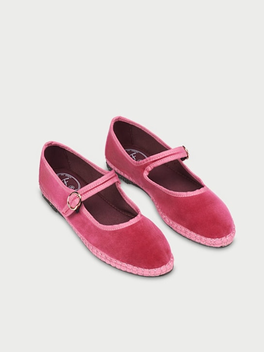 FLABELUS: Frances velvet Mary Jane flats