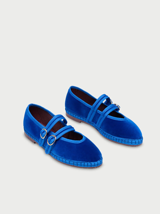 FLABELUS: Claire velvet Mary Jane flats