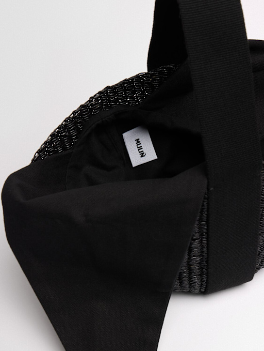 MUUÑ: Nona raffia effect top handle bag