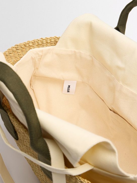 MUUÑ: Abou raffia effect top handle bag