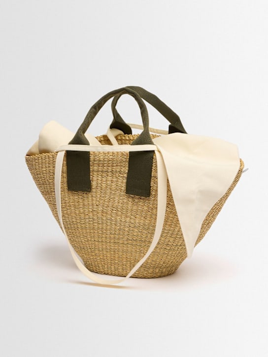 MUUÑ: Abou raffia effect top handle bag