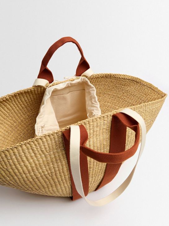 MUUÑ: Maxi Sophie raffia effect tote bag