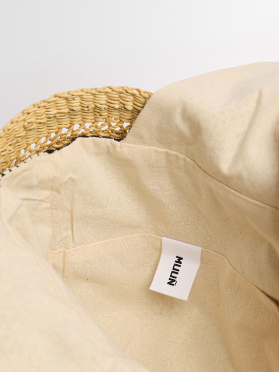 MUUÑ: Medium Bicro raffia effect tote bag
