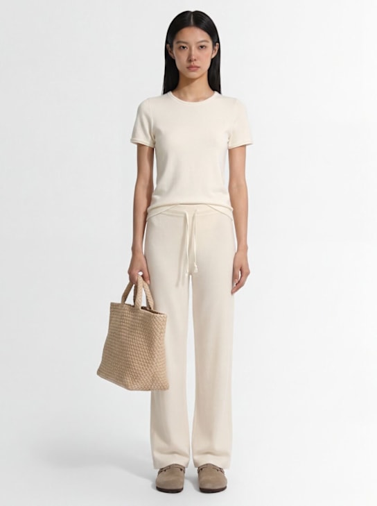 RHEA: Cropped cotton & cashmere blend t-shirt
