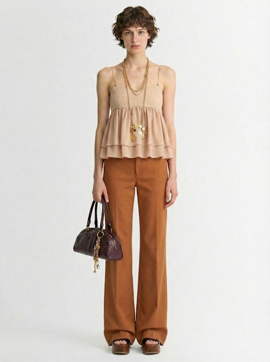 Chloé: Top in seta georgette