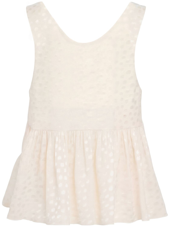 Chloé: Dot jacquard silk top