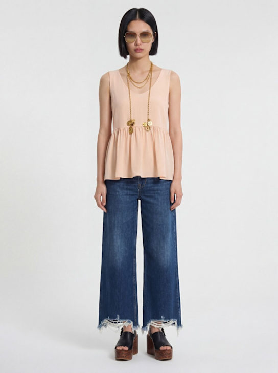 Chloé: Top en crêpe de Chine de soie