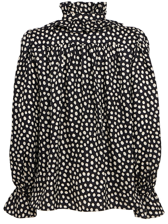Chloé: Dot print silk jacquard shirt