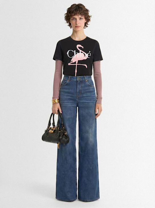 Chloé - T-Shirt aus Baumwolljersey mit Druck
