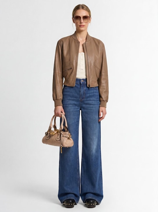 Chloé: Cropped leather jacket