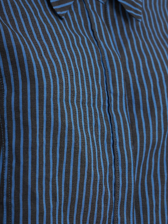TIME: Striped cotton blend shirt
