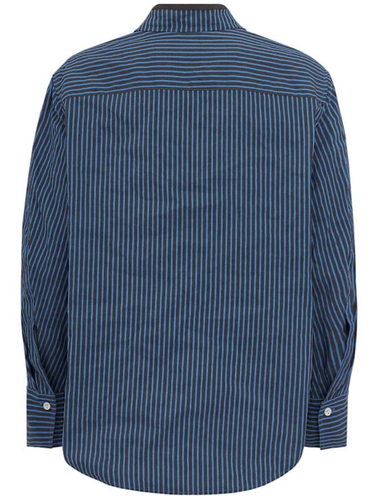 TIME: Striped cotton blend shirt