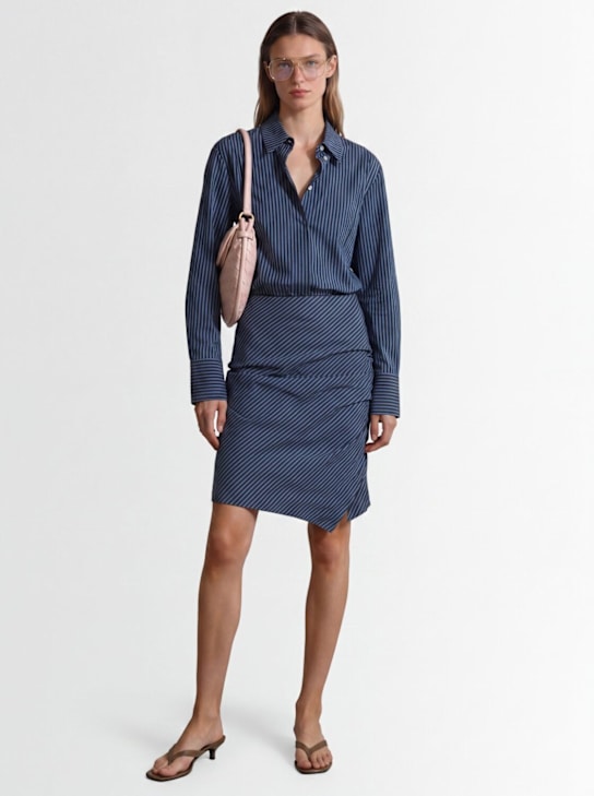 TIME - Striped cotton blend shirt