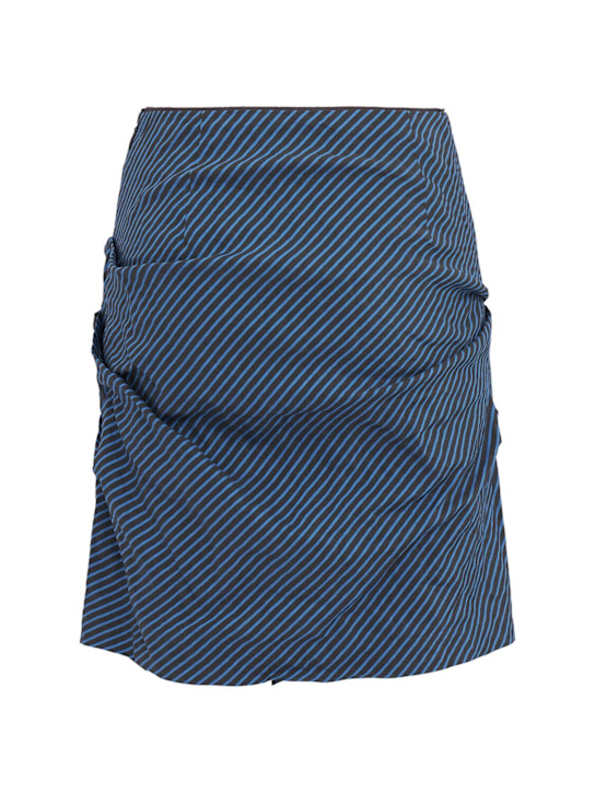 TIME: Ruched cotton blend skirt