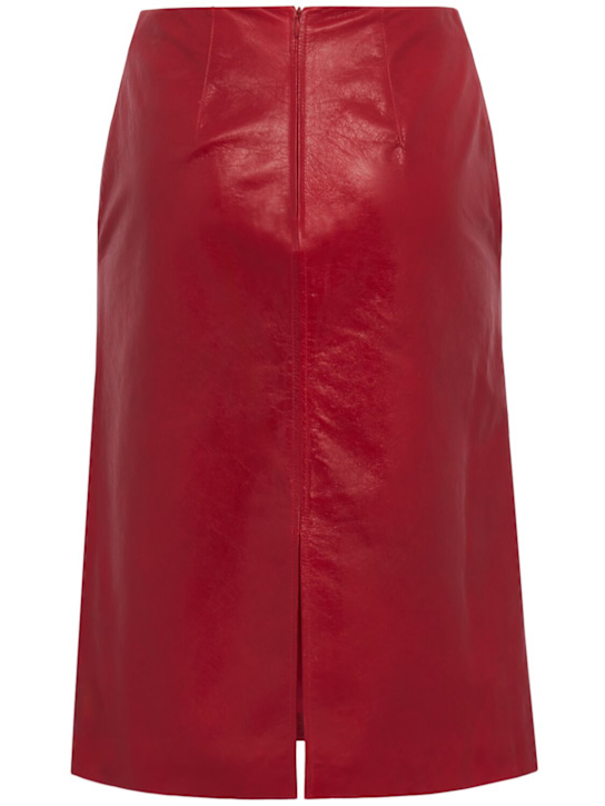 TIME: A-line leather skirt