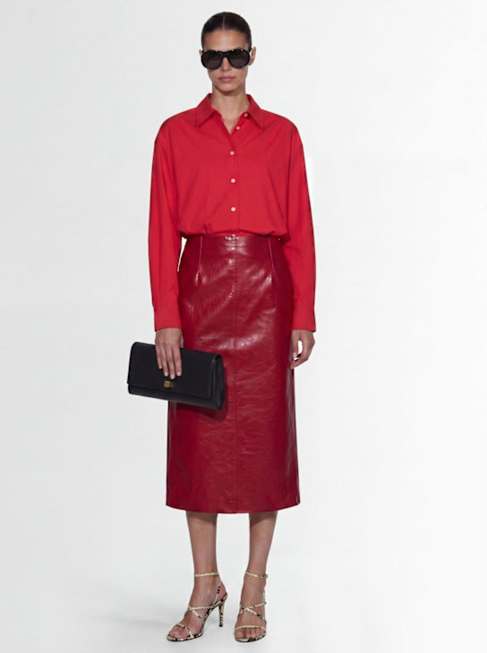 TIME - A-line leather skirt