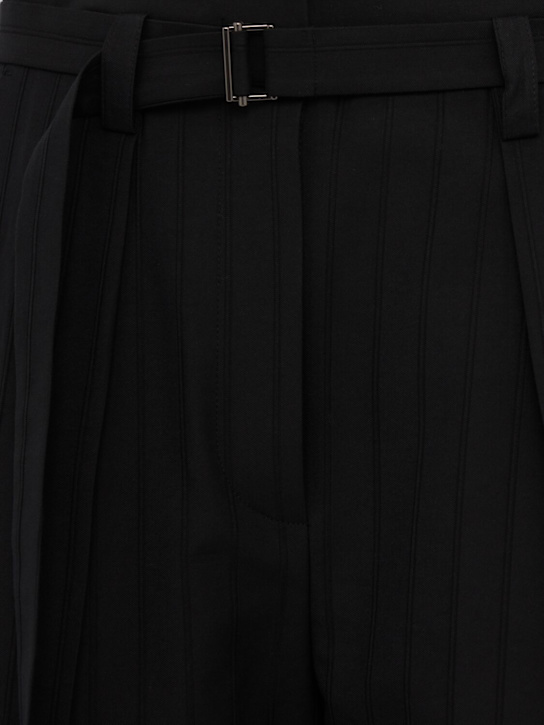 TIME: Pleated cotton blend barrel pants
