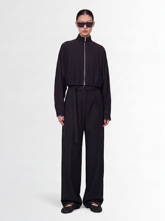 TIME - Pleated cotton blend barrel pants