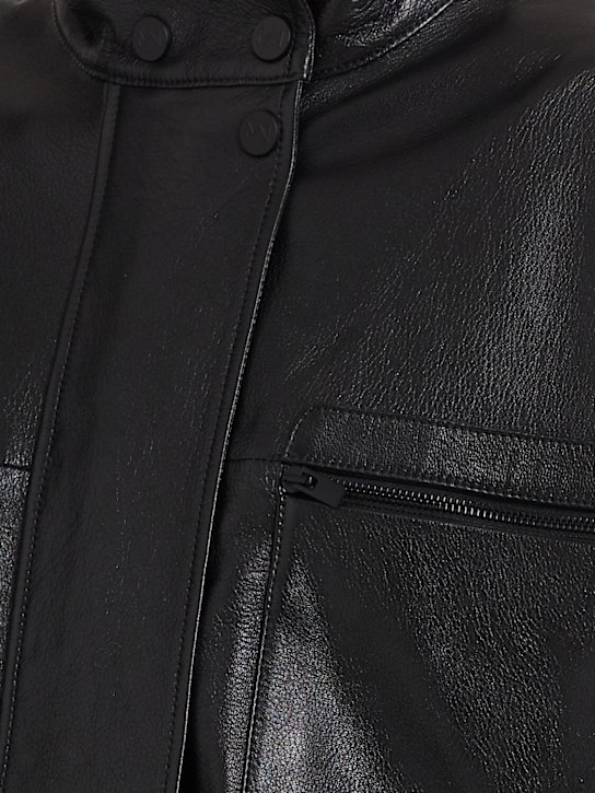 THE MANNEI: Leather bomber jacket