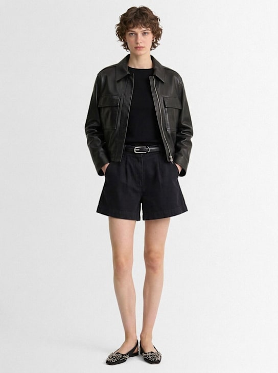 THE MANNEI - Denim pleated shorts