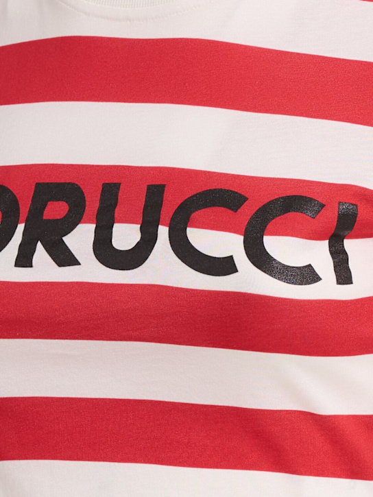 FIORUCCI: Logo striped crop baby t-shirt