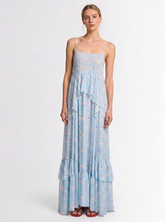 FIORUCCI - Poodle print ruffled maxi dress