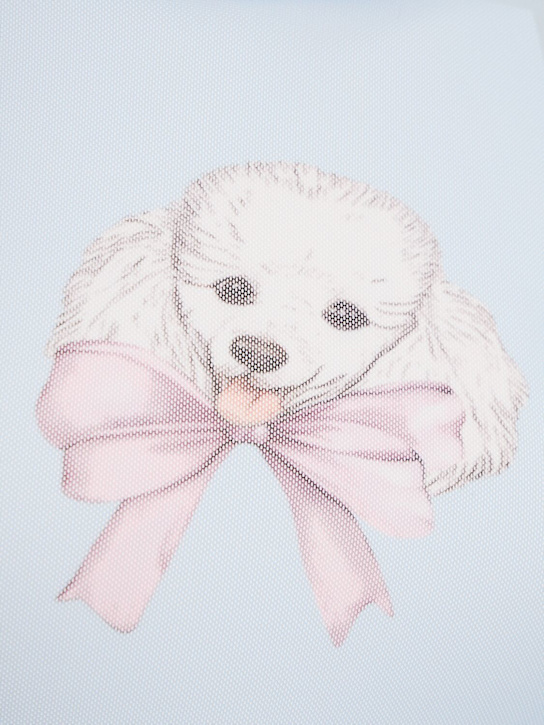 FIORUCCI: Poodle print long sleeve tulle top